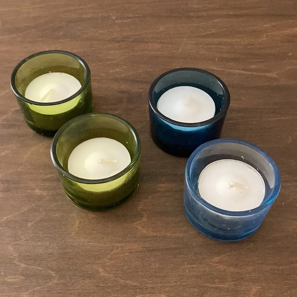 IKEA Skamt Tea Light Candle Holders in Blue Green Set of 4 in original package